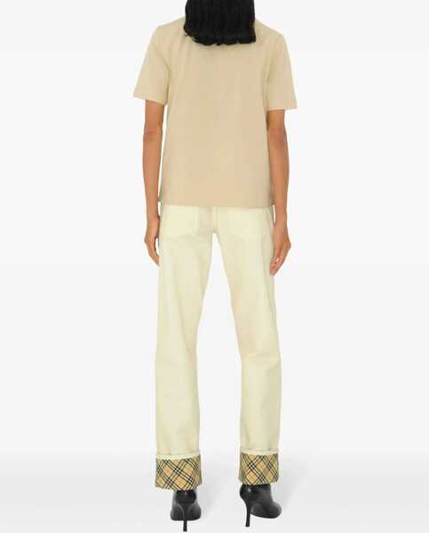 Tricouri Burberry T-Shirt With Paisley Logo BEIGE Femei (BM 15465574) 4