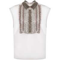 Topuri Alberta Ferretti Beaded Chiffon Top Femei