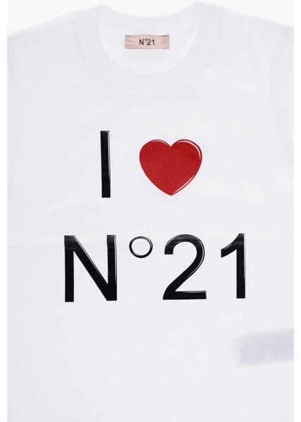 Tricouri N21 Kids Cotton Crew-Neck T-Shirt With Logo White Baieti (BM 15483844) 2