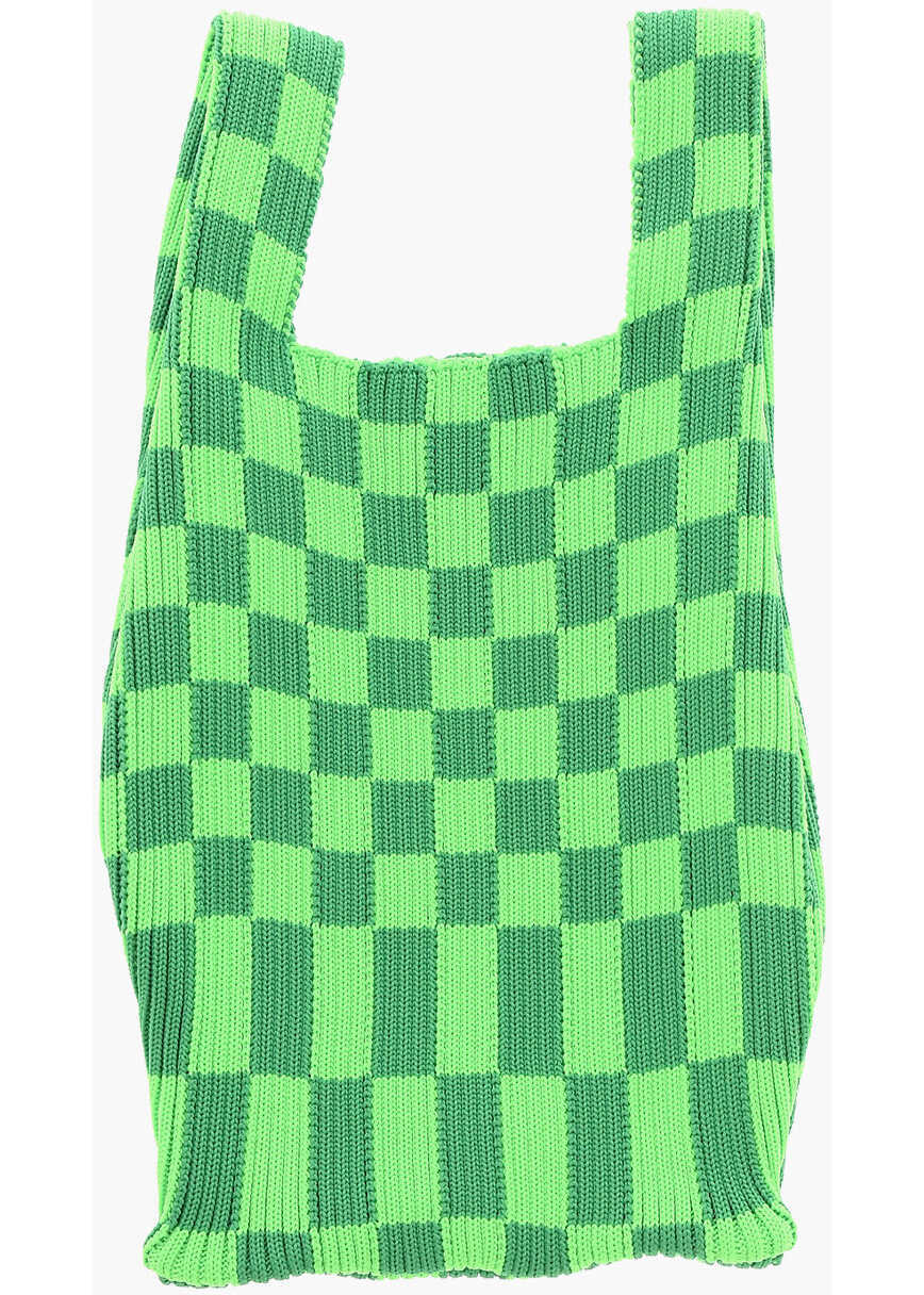 Genti mini LAST FRAME Two-Tone Checked Mini Bag With Faux Leather Shoulder Strap Green Femei (BM 15483913) 2