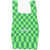 LAST FRAME Two-Tone Checked Mini Bag With Faux Leather Shoulder Strap Green