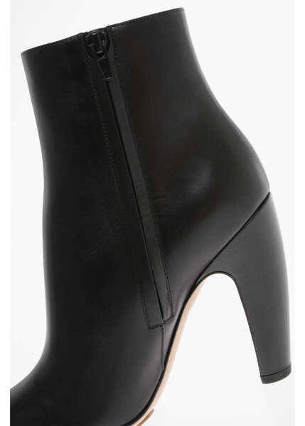 Botine Bottega Veneta Leather Pompei Booties With Inner Zip 11Cm Black Femei (BM 15484051) 4