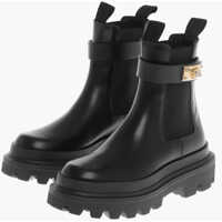 Botine Dolce & Gabbana Leather Trek Chelsea Booties With Lock Strap