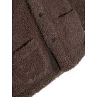 Paltoane DOUUOD pentru Fete - Paltoane DOUUOD Solid Color Sherpa Coat With Hood Brown Fete (BM 15484147) - B-mall.ro