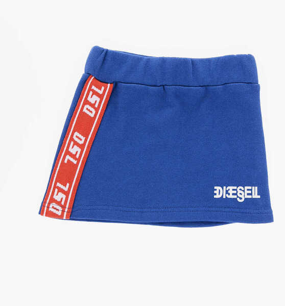 Fuste Diesel Cotton Glendab Skirt With Side Logo Band Blue Fete (BM 15484240) 3