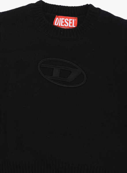 Pulovere Diesel Solid Color Wool Blend Kareesa Crew-Neck Sweater Black Baieti (BM 15484252) 2