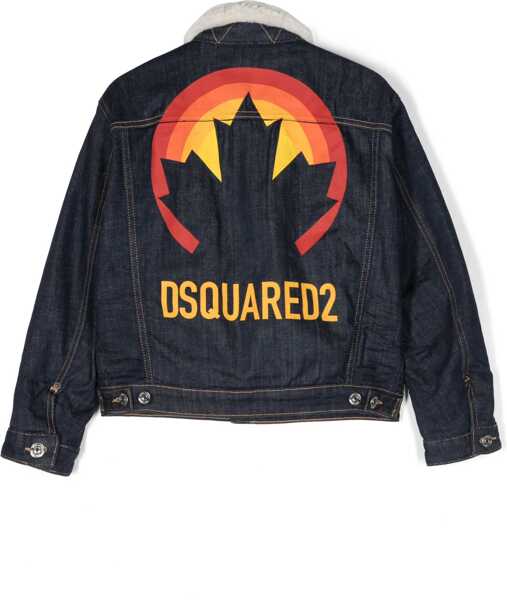 Geci de blugi DSQUARED2 Denim Jacket With Vegan Fur Blue Baieti (BM 15484255) 2