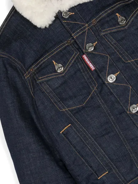 Geci de blugi DSQUARED2 Denim Jacket With Vegan Fur Blue Baieti (BM 15484255) 3
