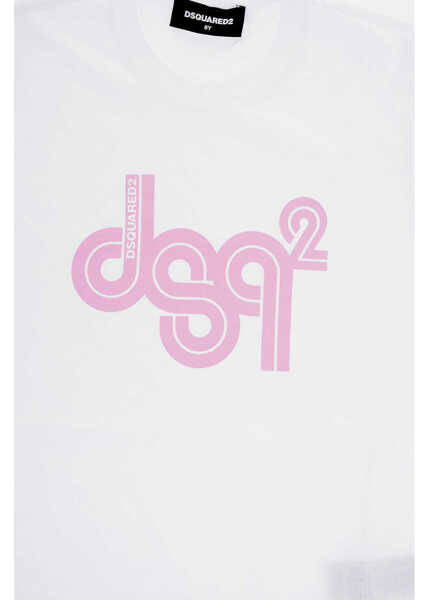 Tricouri DSQUARED2 Long Sleeved Renny Fit Crew-Neck T-Shirt White Baieti (BM 15484258) 2