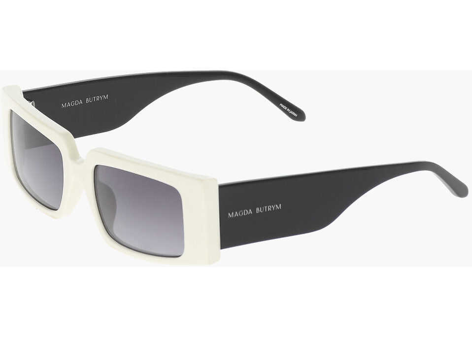 Ochelari de soare LINDA FARROW Magda Butrim Two-Tone Rectangular Magda Sunglasses Black & White Femei (BM 15484270) 2