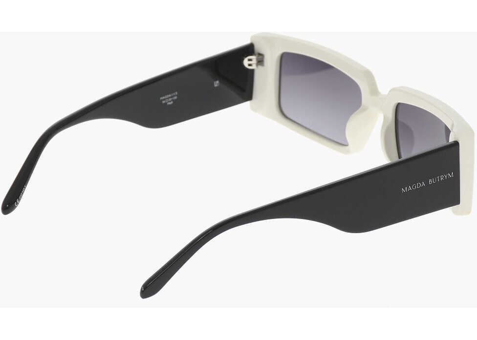 Ochelari de soare LINDA FARROW Magda Butrim Two-Tone Rectangular Magda Sunglasses Black & White Femei (BM 15484270) 3