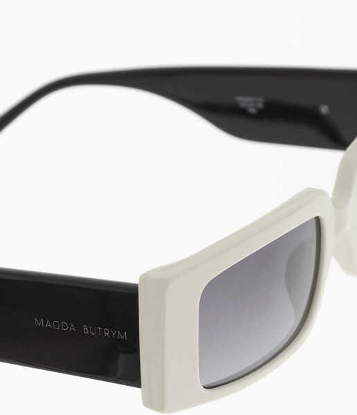 Ochelari de soare LINDA FARROW Magda Butrim Two-Tone Rectangular Magda Sunglasses Black & White Femei (BM 15484270) 4