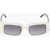 LINDA FARROW Magda Butrim Two-Tone Rectangular Magda Sunglasses Black & White