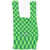 LAST FRAME Two-Tone Checked Knitted Tote Bag Green