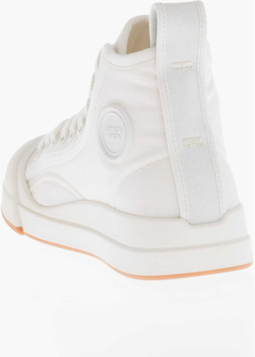 Sneakers Bottega Veneta Canvas Vulcan High-Top Sneakers With Rubberized Toe White Femei (BM 15484630) 2