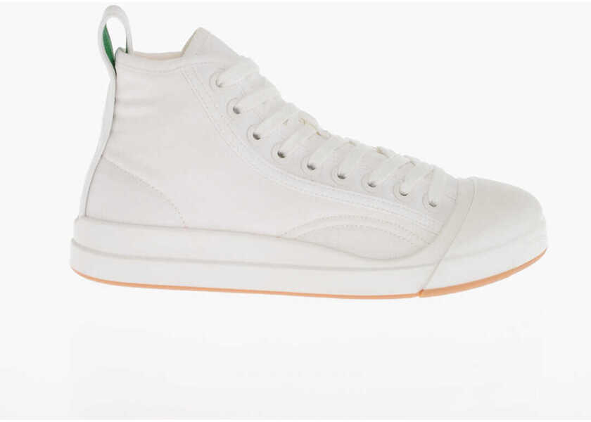 Sneakers Bottega Veneta Canvas Vulcan High-Top Sneakers With Rubberized Toe White Femei (BM 15484630) 3