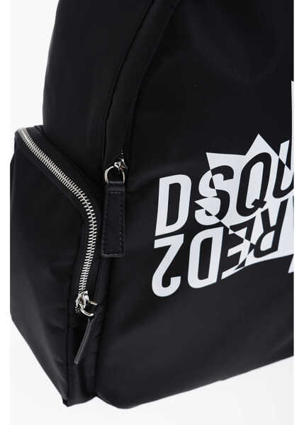 Rucsacuri DSQUARED2 Nylon Backpack With Contrast Logo Black Baieti (BM 15484651) 4