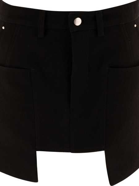 Fuste Rick Owens Stefan Black Mini-Skirt With Patch Pockets In Wool Woman Black Femei (BM 15491020) 3