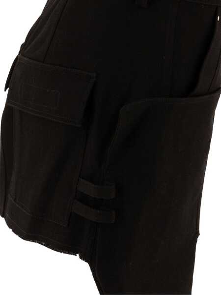Fuste Rick Owens Stefan Black Mini-Skirt With Patch Pockets In Wool Woman Black Femei (BM 15491020) 4