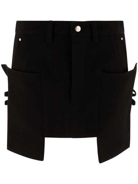 Fuste Rick Owens Stefan Black Mini-Skirt With Patch Pockets In Wool Woman Black Femei (BM 15491020) 1
