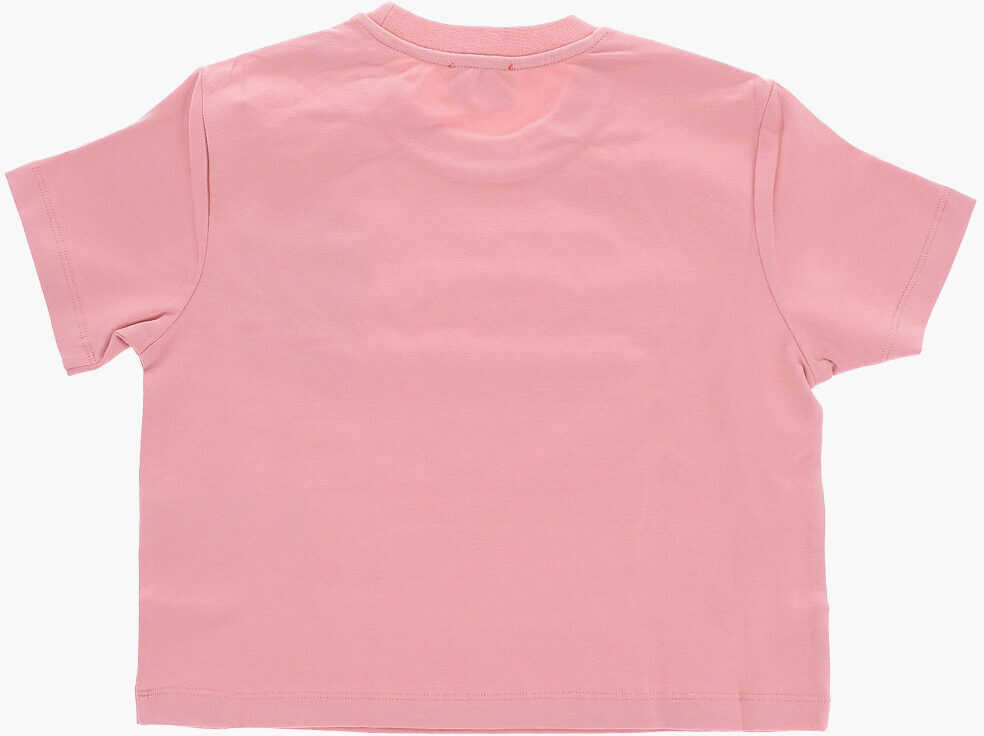 Tricouri Diesel Cotton Tyfrifsl Crew-Neck T-Shirt With Velvet Logo Pink Baieti (BM 15492031) 3