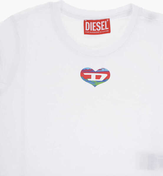 Tricouri Diesel Red Tag Long Sleeved Tnesa Crew-Neck T-Shirt White Baieti (BM 15492880) 2