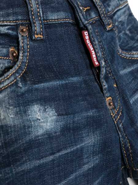 Blugi drepti DSQUARED2 Vintage Effect Cool Guy Jeans With Visible Stiching Blue Baieti (BM 15492886) 3