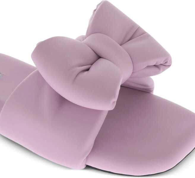 Sandale fara toc Off-White Padded Leather Sandals With Maxi Bow Pink Femei (BM 15493300) 2