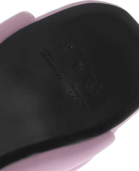 Sandale fara toc Off-White Padded Leather Sandals With Maxi Bow Pink Femei (BM 15493300) 5