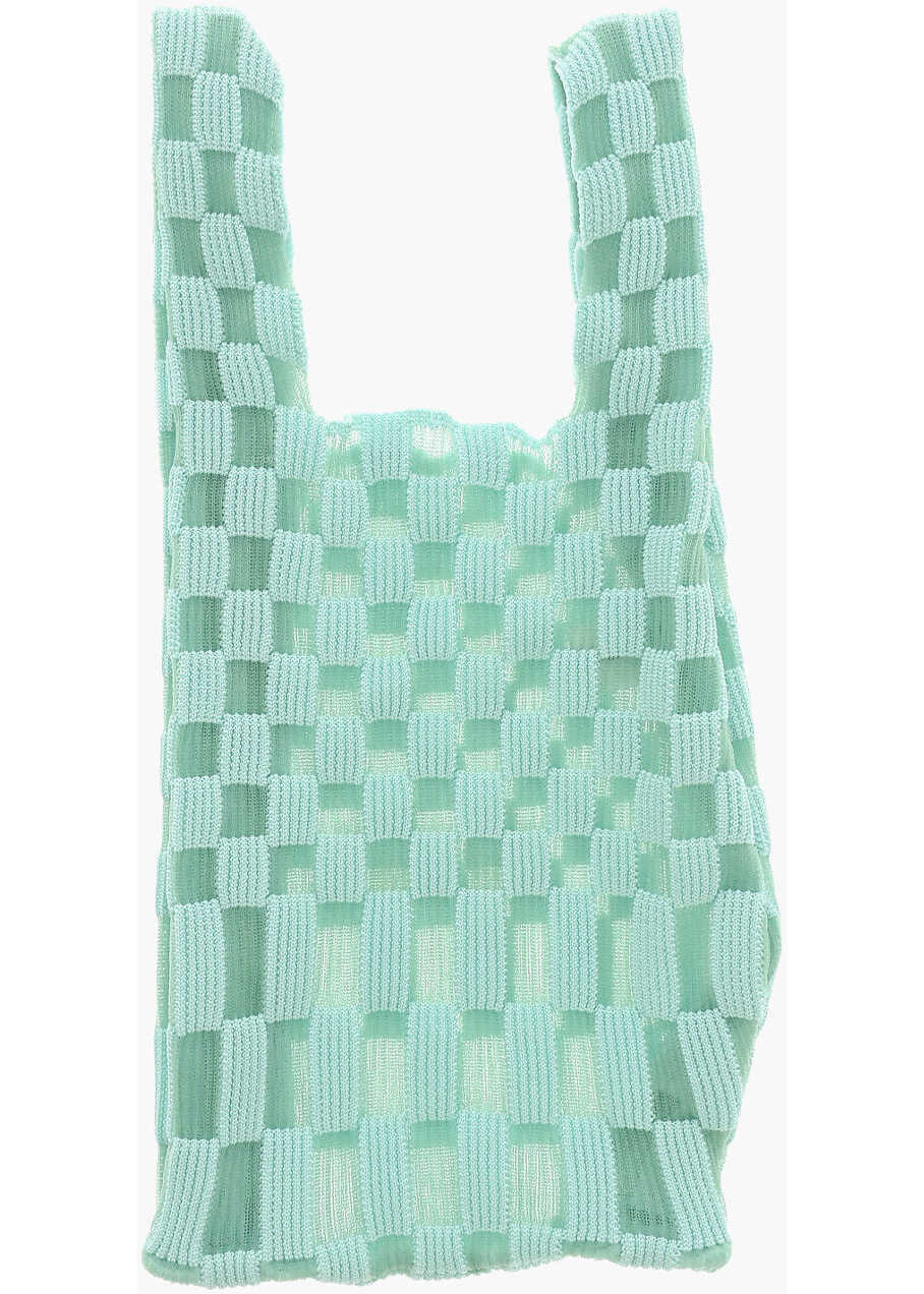 Genti de mana LAST FRAME Two-Tone Checked Tote Bag Green Femei (BM 15493378) 2