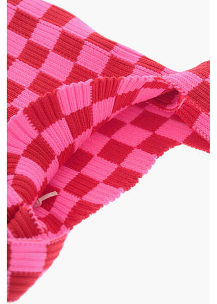 Genti mini LAST FRAME Two-Tone Checked Mini Bag With Faux Leather Shoulder Strap Pink Femei (BM 15493774) 4