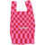 LAST FRAME Two-Tone Checked Mini Bag With Faux Leather Shoulder Strap Pink
