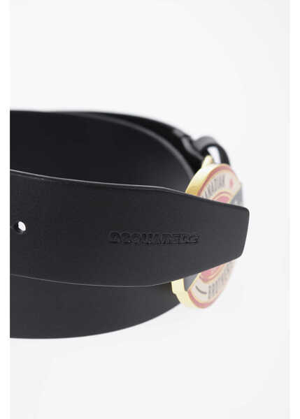 Curele DSQUARED2 Solid Leather Belt With 35Mm Logo Buckle Black Baieti (BM 15493924) 2
