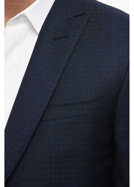 Sacouri CORNELIANI Wool And Silk-Blended Academy Blazer With Peak Lapel Blue Barbati (BM 15493933) 3