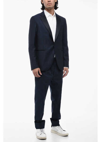 Sacouri CORNELIANI Cc Collection Jacquard Reward Blazer With Welt Pockets Blue Barbati (BM 15493936) 4