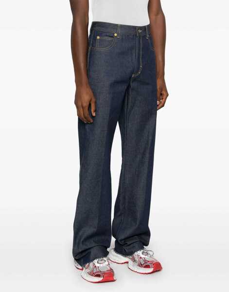 Blugi drepti Gucci Dark Wash Cotton Straight Fit Denims 25Cm Blue Barbati (BM 15493993) 3