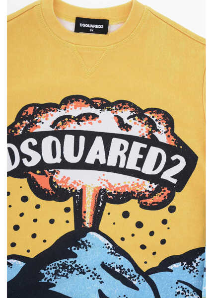 Bluze de trening DSQUARED2 Printed Crew-Neck Sweatshirt Yellow Baieti (BM 15494395) 2