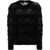 Saint Laurent Crew Neck Openwork Mohair Blend Sweater Black