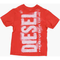 Tricouri Red Tag Solid Color Crew-Neck T-Shirt With Maxi Logo Baieti