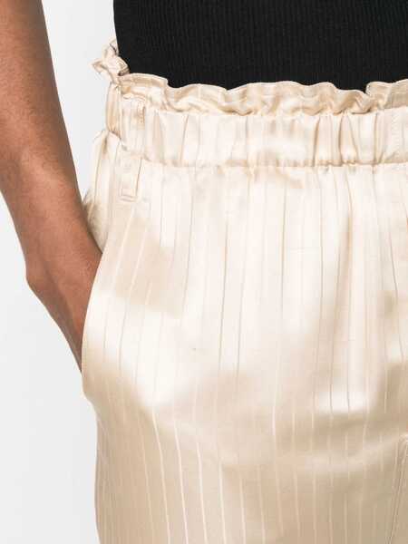 Pantaloni casual Saint Laurent Stripped Tailoring Pants With Drawstring Beige Barbati (BM 15494665) 5