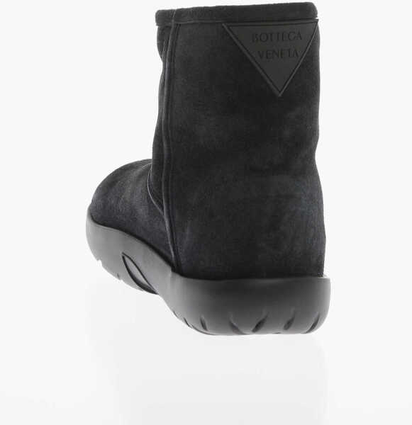 Botine Bottega Veneta Shearling Lined Suede Booties Black Femei (BM 15494800) 2