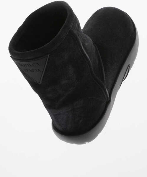Botine Bottega Veneta Shearling Lined Suede Booties Black Femei (BM 15494800) 3