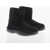 Bottega Veneta Shearling Lined Suede Booties Black