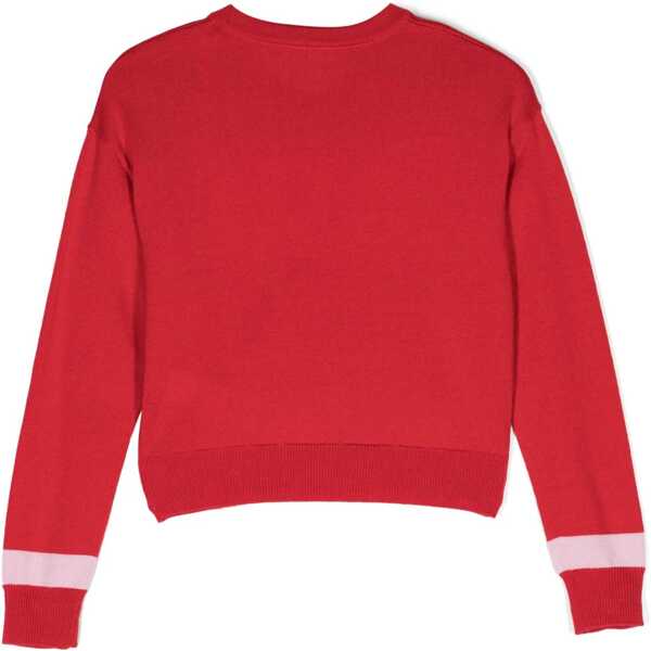 Pulovere N21 Kids Two-Tone Crew-Neck Sweater With Embroidered Logo Red Baieti (BM 15494833) 2