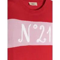 Pulovere pentru Baieti - Pulovere N21 Kids Two-Tone Crew-Neck Sweater With Embroidered Logo Red Baieti (BM 15494833) - B-mall.ro