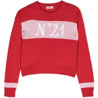 Pulovere Two-Tone Crew-Neck Sweater With Embroidered Logo Baieti