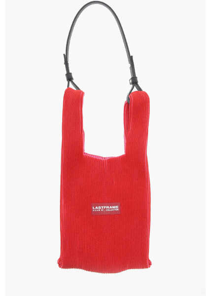 Genti de mana LAST FRAME Two-Tone Knitted Tote Bag With Faux Leather Shoulder Strap Red Femei (BM 15494863) 3