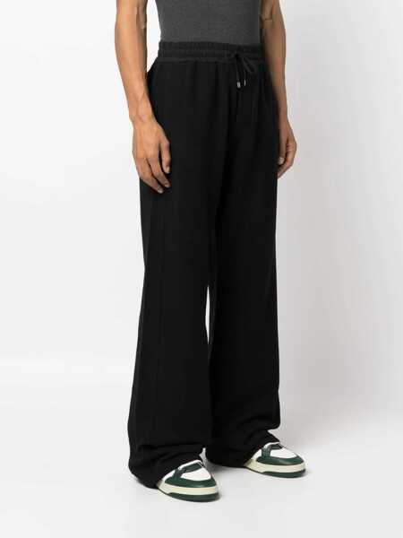 Pantaloni de trening Saint Laurent Fleeced Cotton Straight Fit Sweatpants Black Barbati (BM 15494884) 3