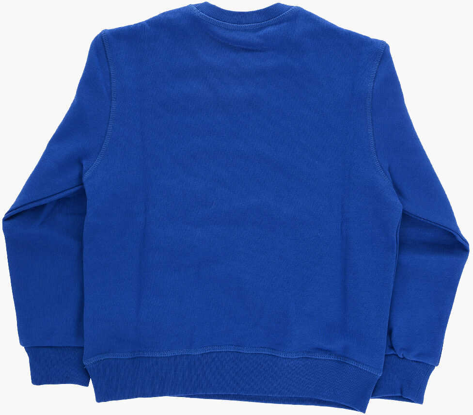 Bluze de trening DSQUARED2 Brushed Cotton Crewneck Sweatshirt Relax With Printed Logo Blue Baieti (BM 15495004) 3
