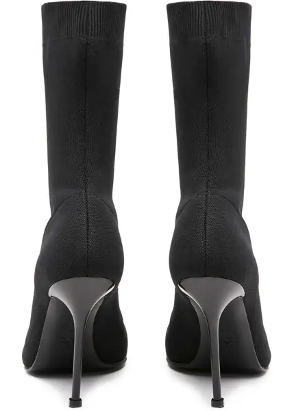 Botine Alexander McQueen Fabric Sock Booties With Stiletto Heel 10Cm Black Femei (BM 15495121) 4
